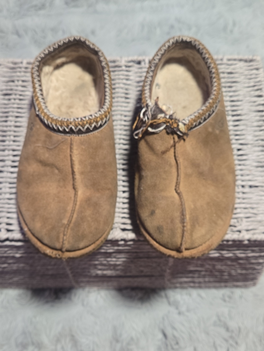 UGG Tasman Brown Suede Cozy Slip-On Used Slippers